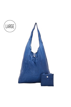 NAVY DISRUPTED CUBES LARGE SHOPPER