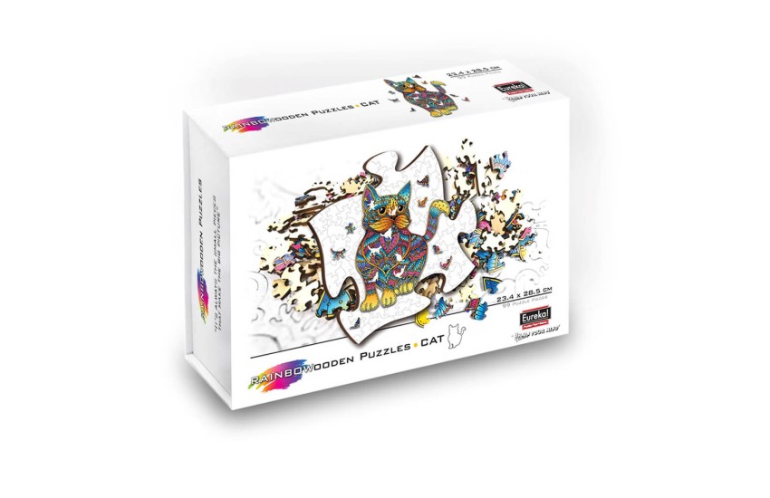 RAINBOW WOODEN PUZZLE - CAT