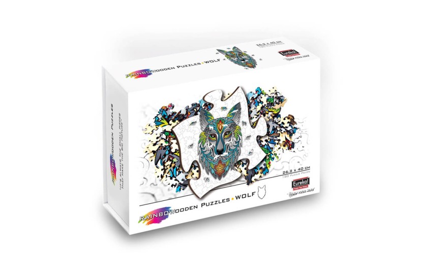 RAINBOW WOODEN PUZZLE - WOLF