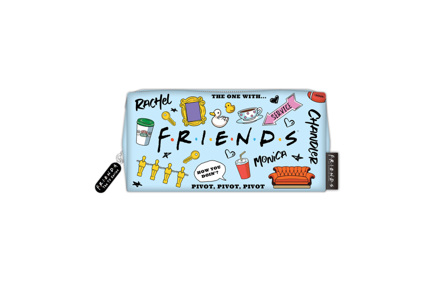 FRIENDS PU PENCIL CASE - BLUE ICONS