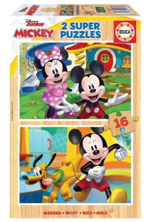 ΠΑΖΛ ΞΥΛΙΝΟ 2Χ16 MICKEY & MINNIE