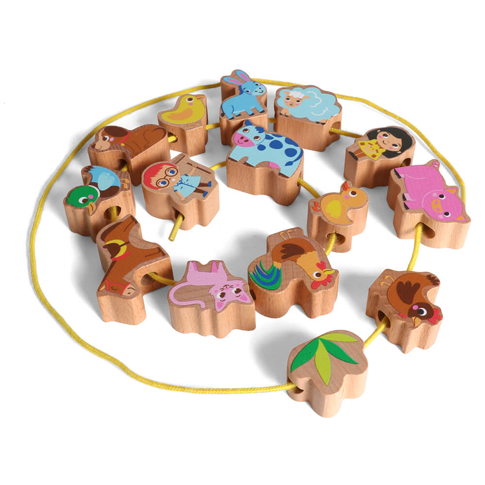 15 PCS WOODEN FARM BEADS 314218